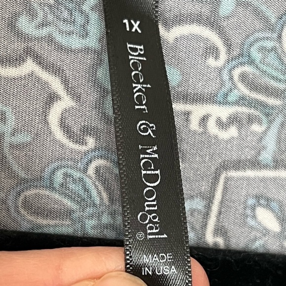 Bleeker & McDougal Womens Blue Patterned Top Cottagecore Grandmacore 1X Mandala - Picture 6 of 12
